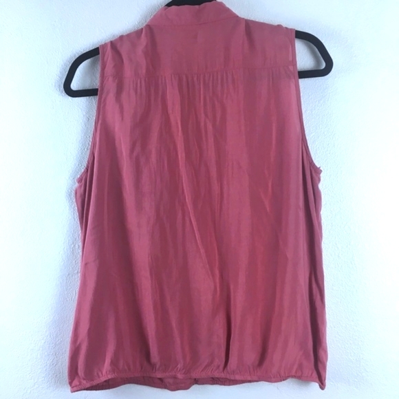 LOFT Ann Taylor Button Down Sleeveless Shirt Size Medium Petite - Picture 2 of 3